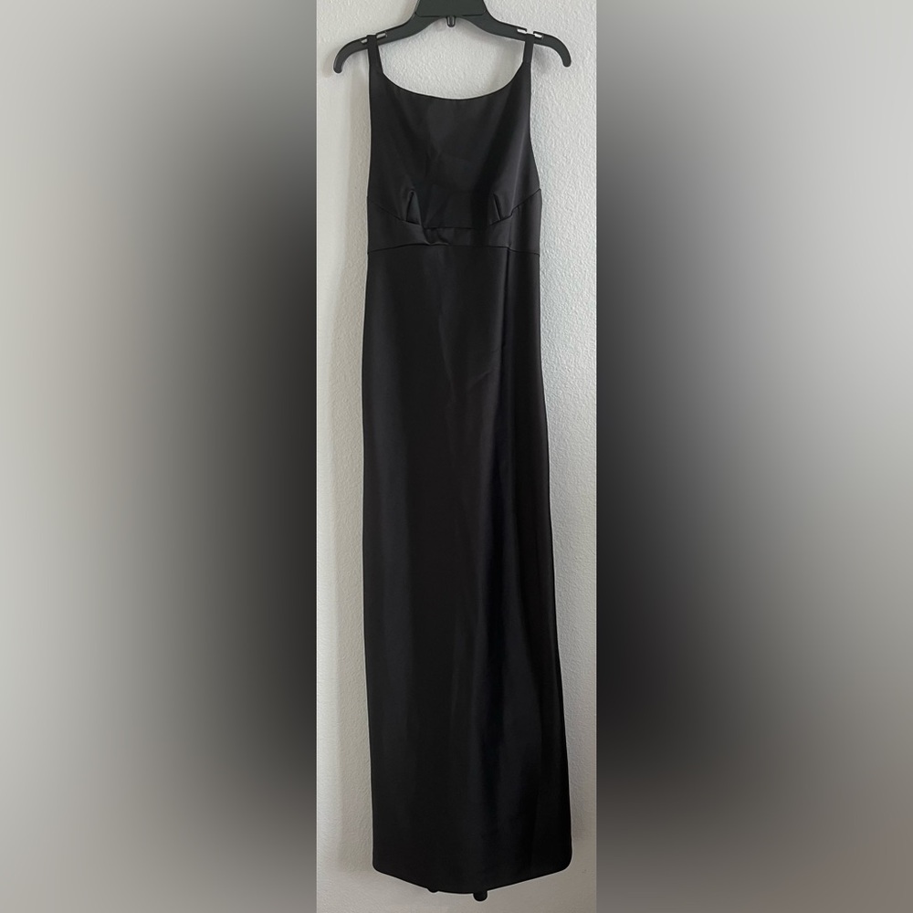 Barneys New York Black Satin Sleeveless Gown